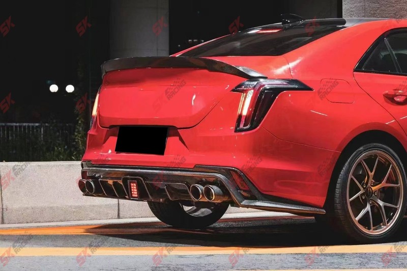 Unpainted/Glossy Black FRP/Carbon Fiber Rear Spoiler Wing For Cadillac CT4 20-26 gallery