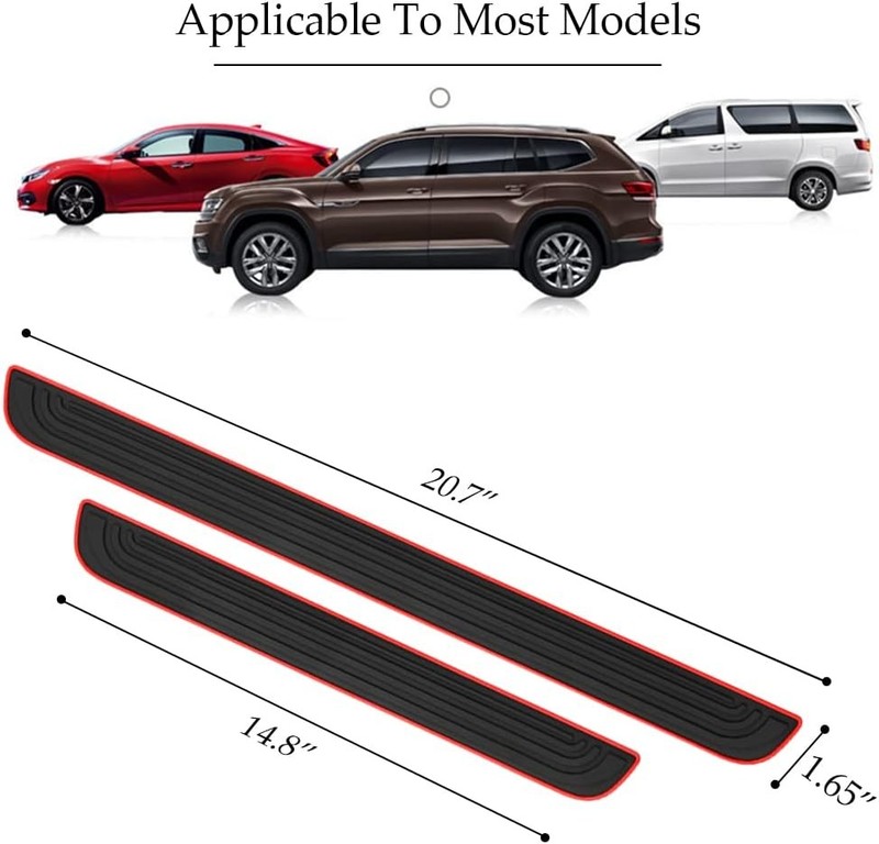 4PCS Red PVC Rubber For Pontiac Car Door Scuff Sill Cover Panel Protector Trim gallery