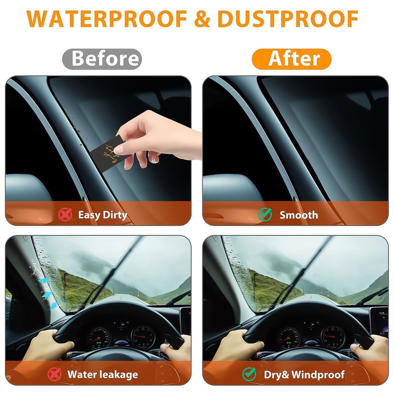 Modigt Universal 10ft H-Shape black Durable car seal strip Waterproof Anti-dust gallery