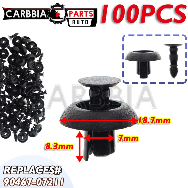 100PCS Engine Cover Clips Grille Bumper Retainer For Lexus Toyota 90467-07211