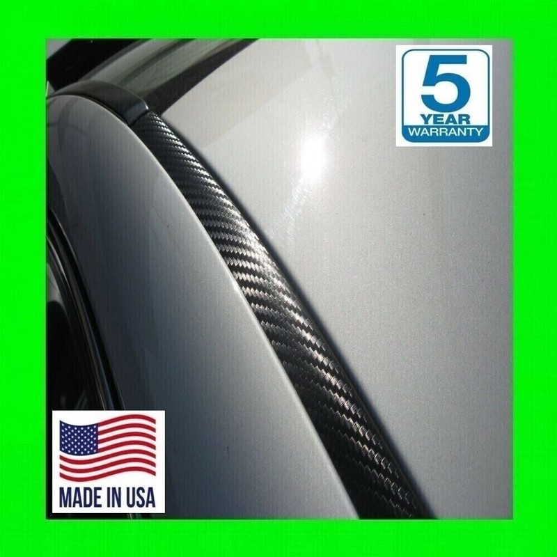FITS LEXUS BLACK CARBON FIBER 2PC ROOF TOP TRIM DRIP MOLDINGS COVERS KIT SET c