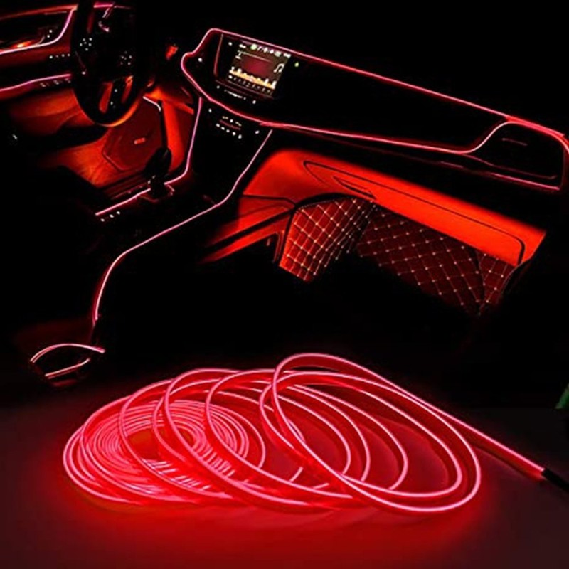 500cm LED Car Interior Decorative Atmosphere Wire Strip Light Lamp Accessories
