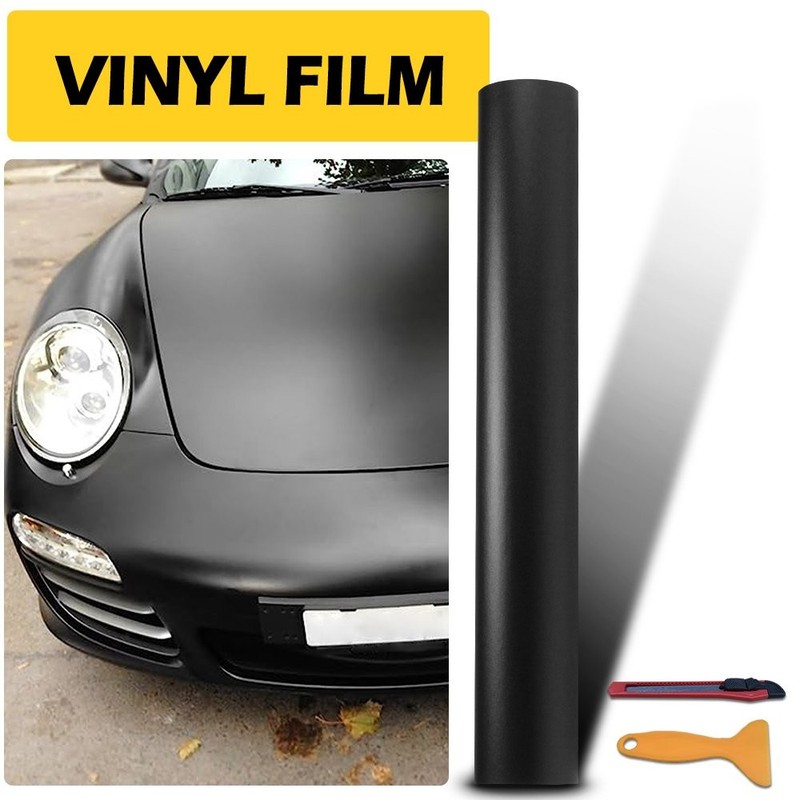 Matte Flat Black Vinyl Wrap Film Sticker Decal Bubble Free Air Release 30cm*1.5m