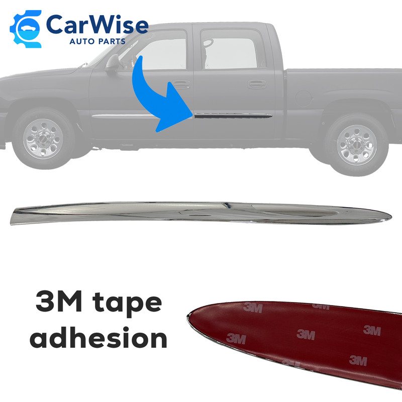 NEW Rear Crew Cab Chrome Door Molding Right Left for 1999-2006 GMC Sierra