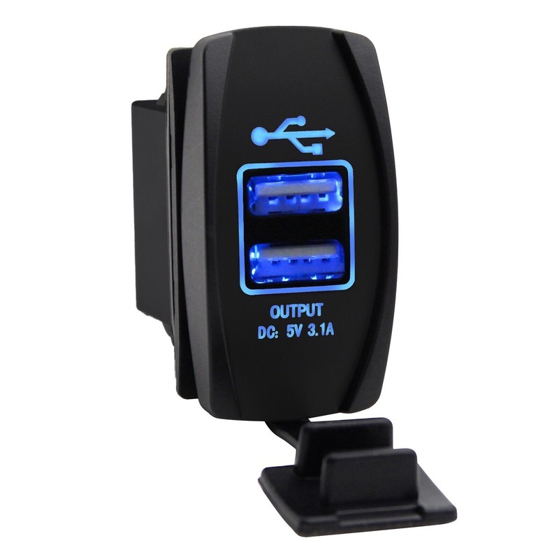 12V-24V Car Lighter Socket Dual 3.1A USB Port Charger Power Outlet LED gallery
