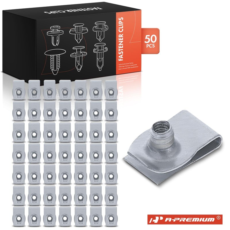 A-Premium 50Pcs M4.2-1.41 (#8) Zinc Organic High Mount Lamp Nut for Ford Lincoln