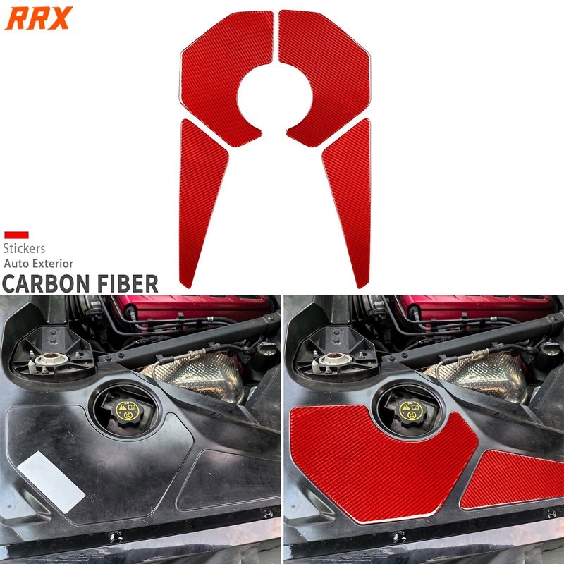 Red Carbon Fiber Engine Compartment Panel Cover For Chevrolet Corvette C8 20-25