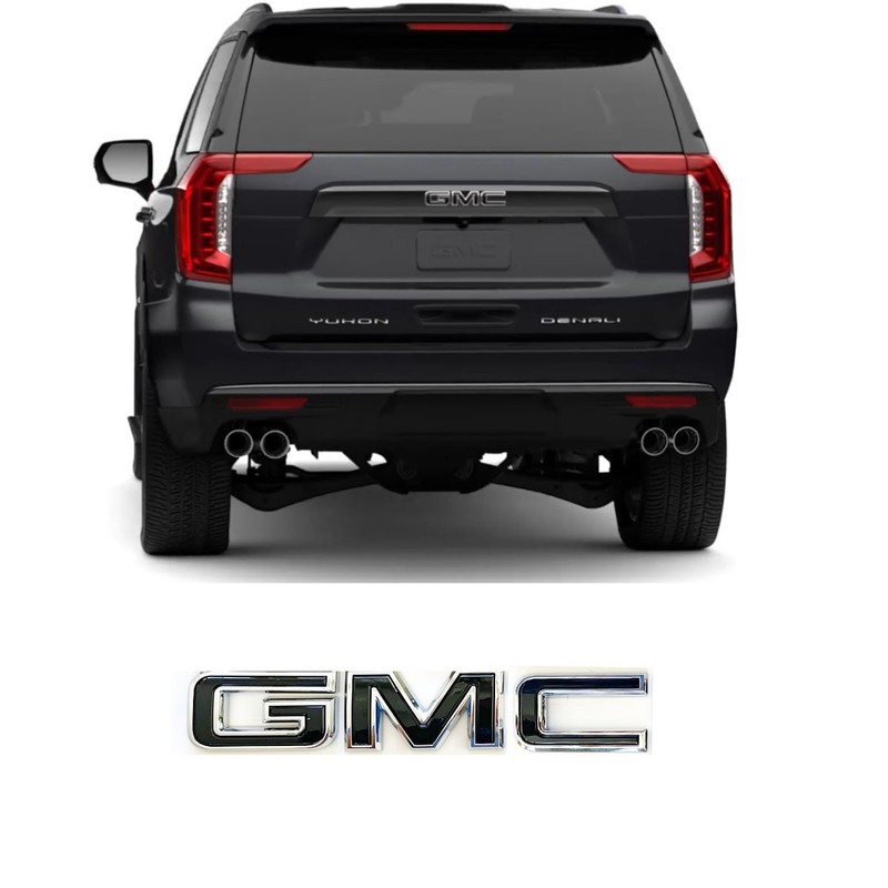 New Chrome Gloss Black GMC Emblems Fit 2021-24 Yukon, 20+ Acadia ,22+ Terrain