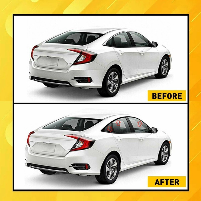 2016-2021 For Honda Civic Sedan Chrome Delete Blackout Window Trim matte Black gallery