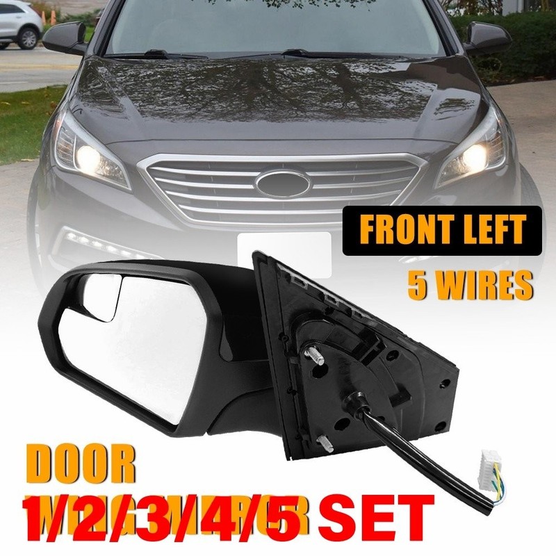 Left Driver Power Door Mirror For 2015-19 Hyundai Sonata Exterior Heated 1-5SET