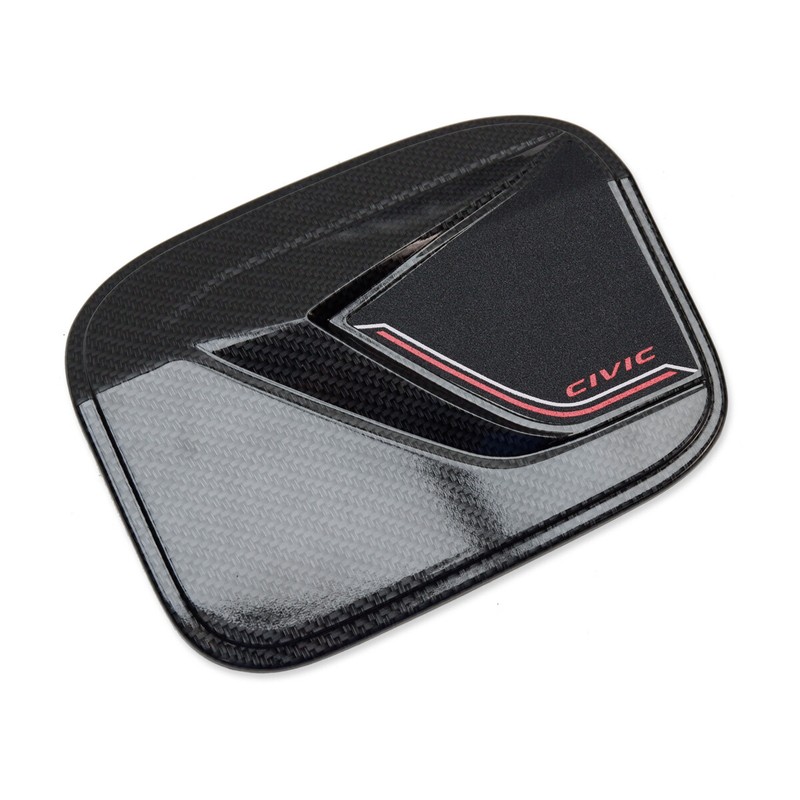 Fuel Oil Tank Cap Cover Trim Black Carbon H1 For Honda Civic FC 4Dr 2016 2018 gallery