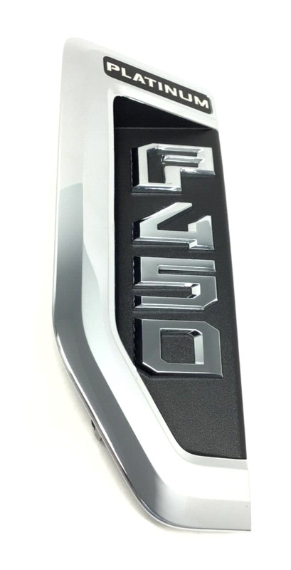 2017 - 2022 Ford F450 Platinum Driver Passenger chrome Fender Nameplate Emblem gallery