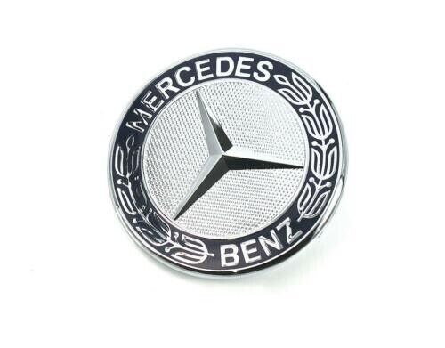 Black & Silver Flat Front Hood Emblem AMG Badge A 000 817 17 01