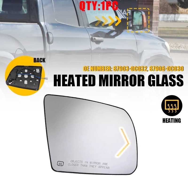 For Toyota Sequoia 2008-17 Tundra 2007-21 Mirror Glass Heated Right LH Side 1-5X