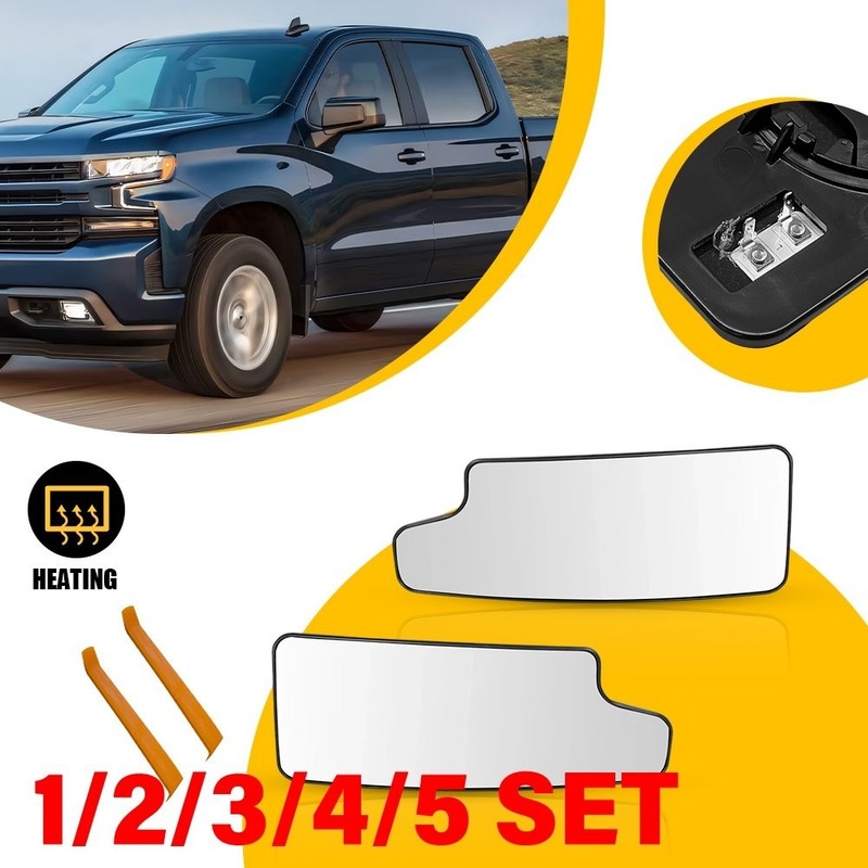 Lower Mirror Glass Left+Right For 2020-21 GMC Sierra 1500 2500 HD 3500 HD 1-5SET