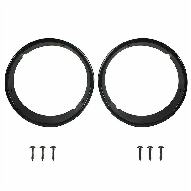 2Pcs Bezels Headlight Cover Ring ABS Gloss Black for Jeep Wrangler TJ 1997-2006 gallery