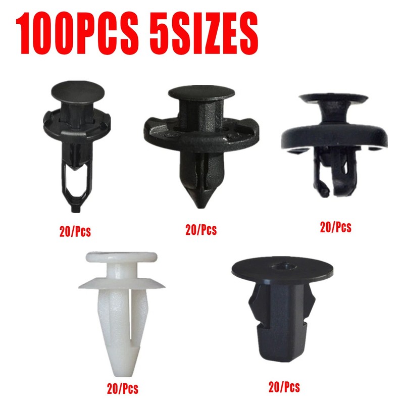 100Pcs Car Push Pin Rivets Trim Clip Bumper Fender Fasteners Fits Toyota