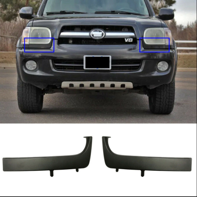 For 2005-2007 Toyota Sequoia FRONT BUMPER GRILLE HEADLIGHT FILLER TRIM PANEL 2X