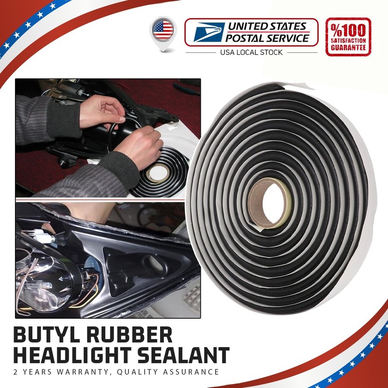 1 Roll Butyl Tape Rubber Glue Headlight Sealant Retrofit Reseal Headlamps Door