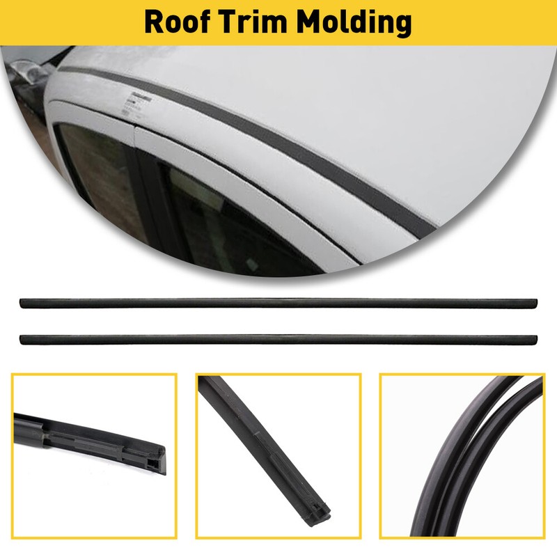 For 2006-2016 Toyota Yaris 2PCS Left+Right Side Roof Top Trim Molding Kit Black