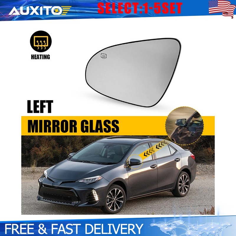 TO1324117 Mirror Glass Heated Driver Left for Toyota Corolla 2014 15 16 17 1-5X