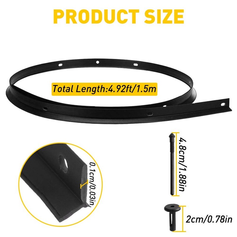 Front Hood Bumper Weatherstrip Seal and Rivets Fit for 2008-21 Dodge Challenger gallery