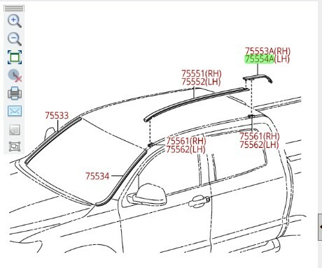07-21 TUNDRA DOUBLE CAB LEFT DRIVER SIDE REAR ROOF DRIP MOLDING END 75554-0C020 gallery