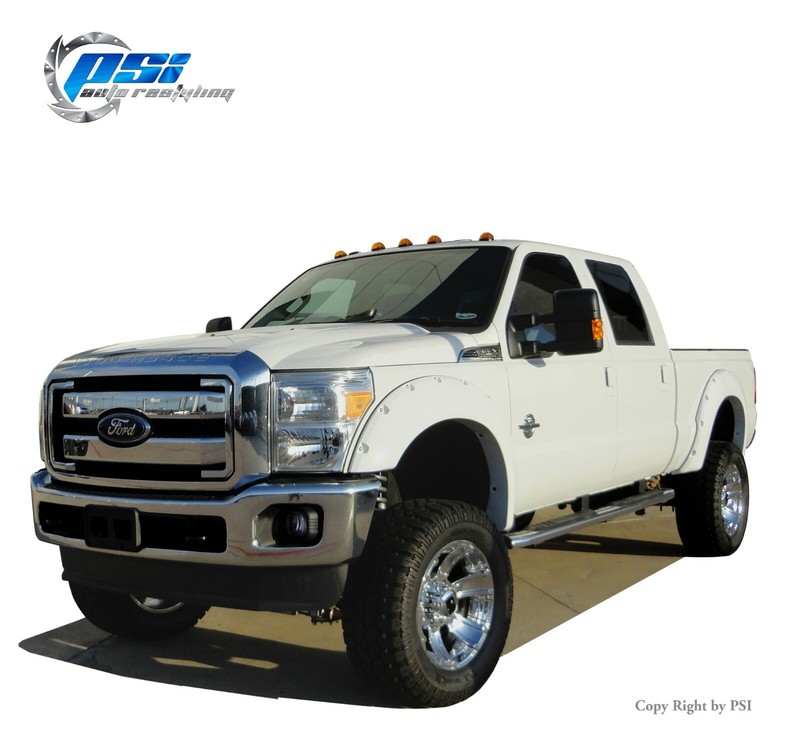 Pocket Bolt Fender Flares Fits Ford F-250, F-350 Super Duty 11-16 Paintable