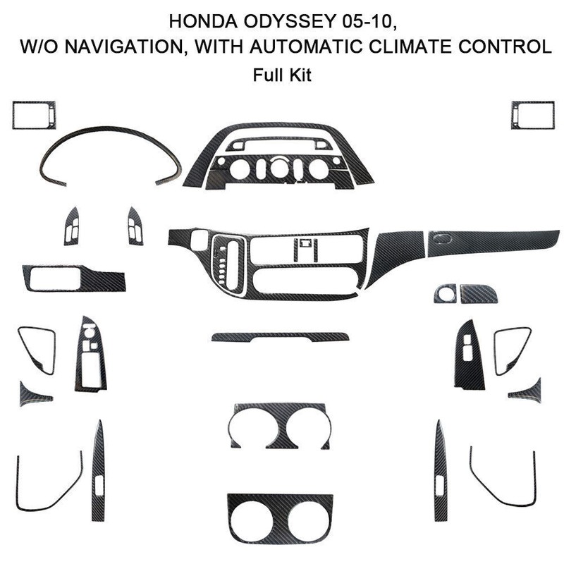 35Pcs Carbon Fiber Full Interior Kit Cover Trim For Honda Odyssey 2005-10