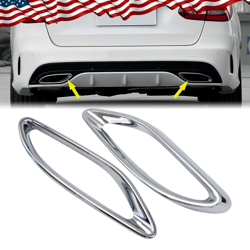 1 Pair For Mercedes-Benz 2019-2022 A220 2018 E400 2021 E350 Bumper Trim Chrome