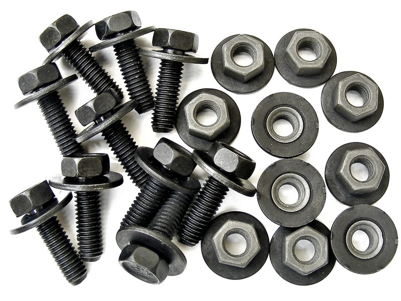 Mitsubishi Body Bolts & Nuts- M6-1.0 x 20mm Long- 10mm Hex- 20pcs (10ea)- #386