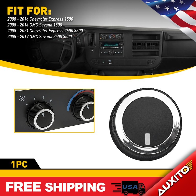 Black AC Knob Control for Fan Heater Chevrolet Express 2500 2008-2021 Chevy 3500