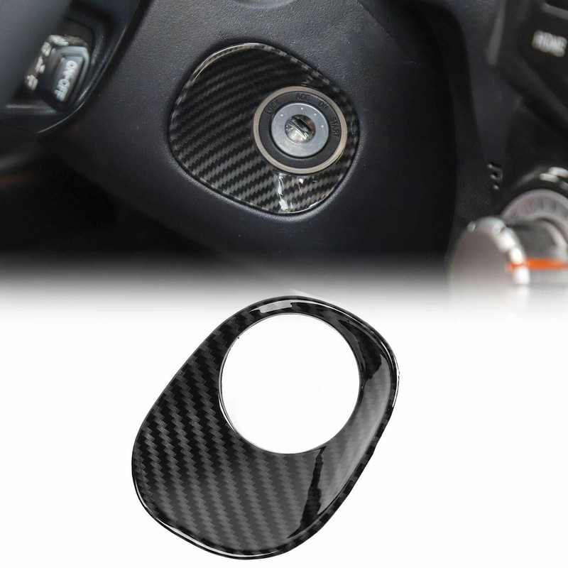 Ignition Switch Lock Decor Cover Trim Bezels for 4runner 2010-2022 Carbon Fiber