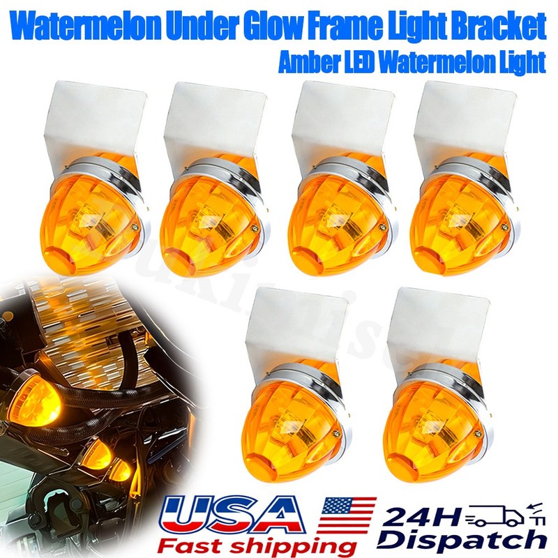 6x Watermelon Light Under Glow Frame Bracket Stainless Steel-Included LED Lights