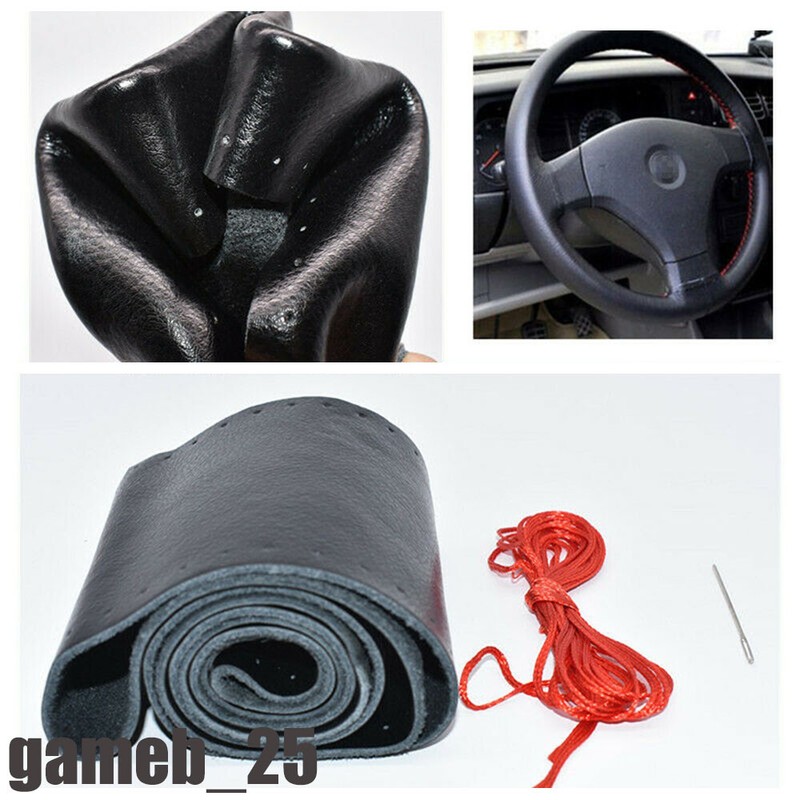 15" Steering Wheel Cover Genuine Leather for Nissan Titan 2004-2014 2015-2021 gallery