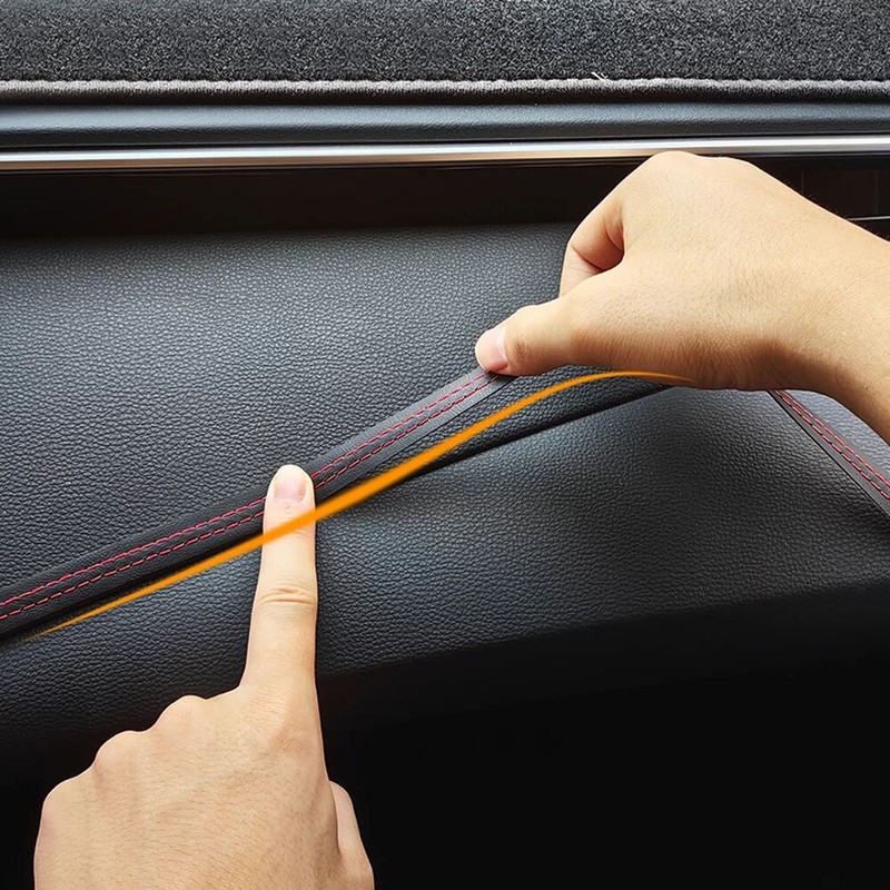 2M PU Leather Car Dashboard Decor Line Strip Sticker Molding Trim Accessories gallery