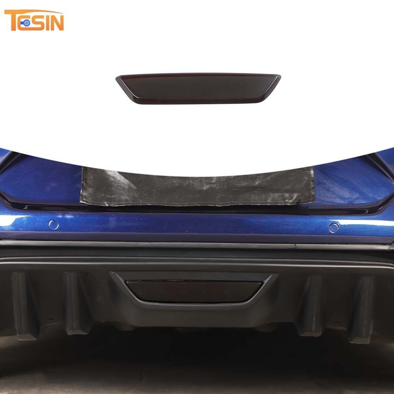 Blackened Rear Fog Light Lamp Trim Bezel Accessories For Ford Mustang 2015+ ABS