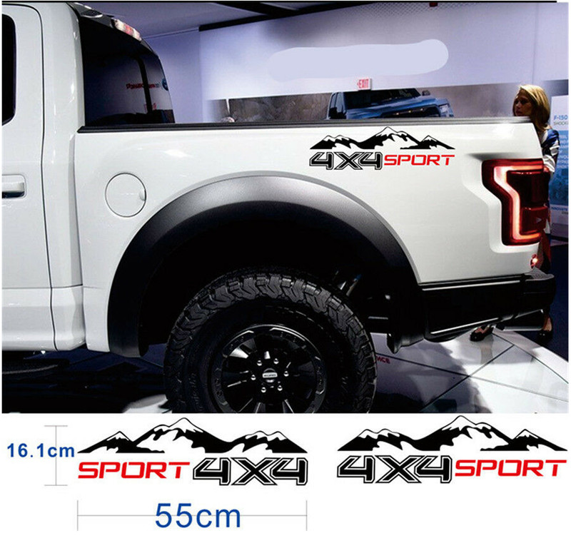 Black Pickup Car Sticker 4X4 OFF ROAD Mountain Vinyl Decal Side Door Sport gallery