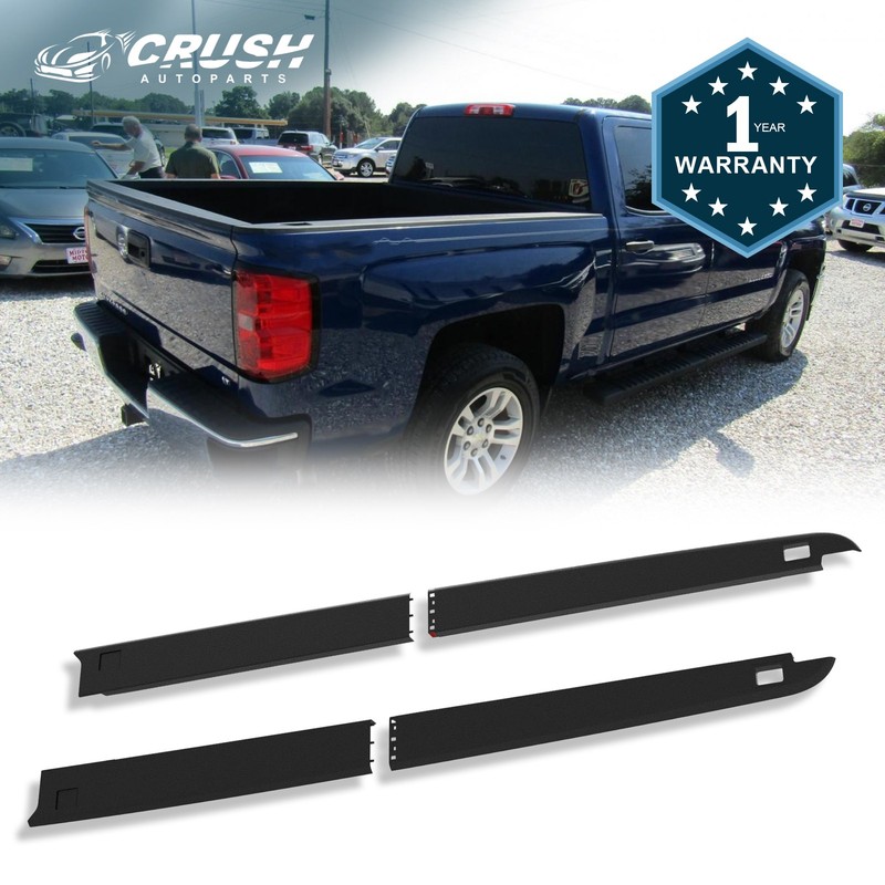 For 2009-2022 Ram 1500 Crew Cab 5‘7‘’ Bed Rail Tailgate Cap Molding Trim Set gallery