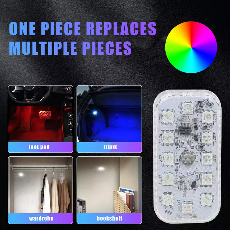 2×Multicolor LED Light Car Atmosphere Ambient Lights Bright Lamp Car Accessories gallery