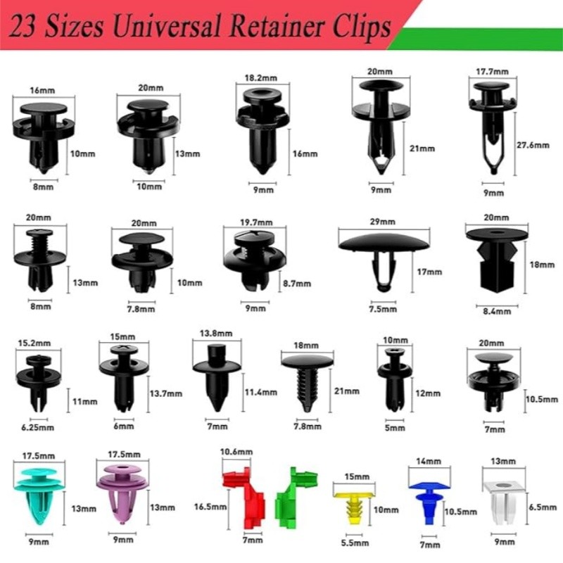 725PCS Car Push Retainer Clips Body Plastic Fasteners Kit Bumper Fender Rivets gallery