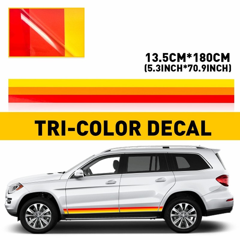 1x Racing Door Side Plaid Fender Skirt Decal Stripes Stickers for Sport Race Car