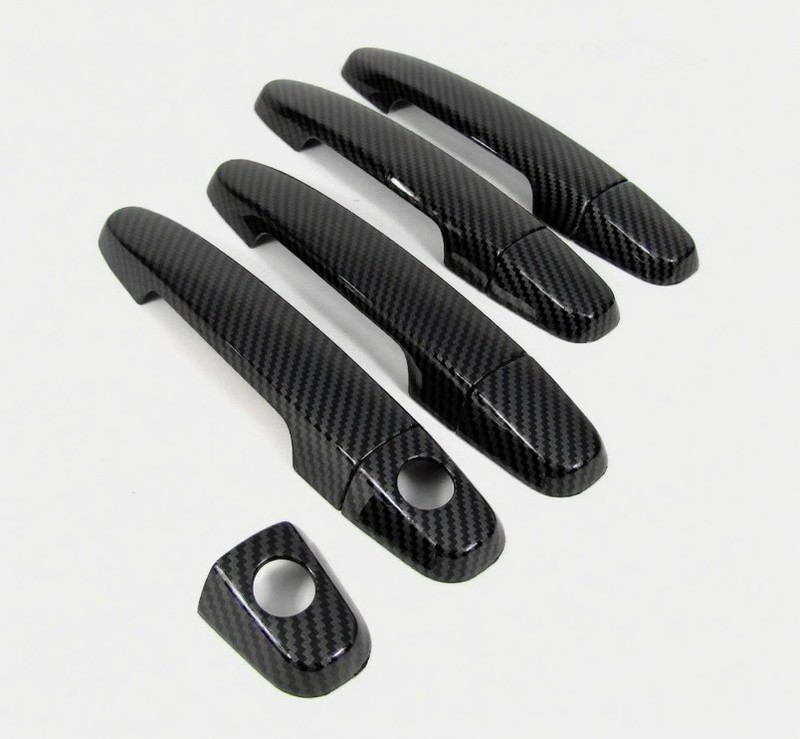 Glossy Carbon Fiber Side Door Handle Covers Trims For 2003-2013 Toyota Corolla