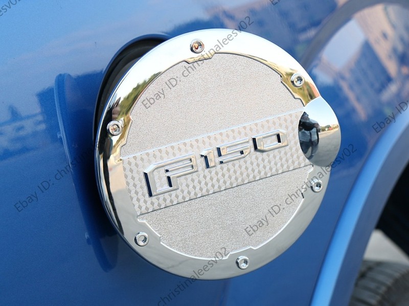 For F150 Gas Tank Cap Fuel Filler Door Cover for 2015-2020 Ford F150 ABS Chrome gallery
