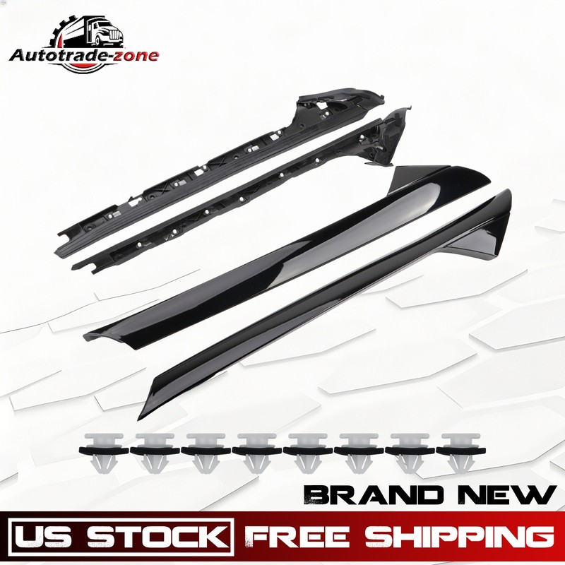4PCS Front Inner & Outer Windshield Trim Moldings For 2011-2019 Ford Explorer