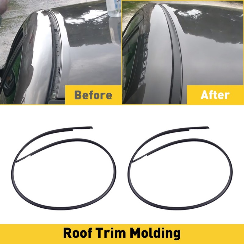 2x For 2007-2011 Toyota Black Camry Roof Top Trim Molding Kit Left & Right Side