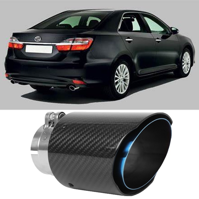 Real Carbon Fiber 2.5″Inlet 3.5″ Outlet Car Exhaust Muffler Tip For Toyota Camry
