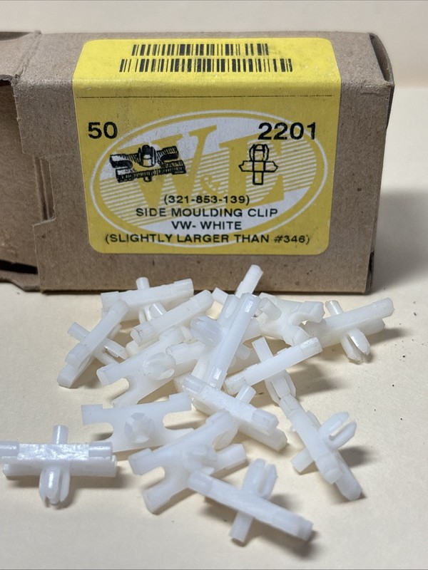 50 Pcs Body Side Moulding Trim Clip Retainer VW OE# 321-853-139 Vintage