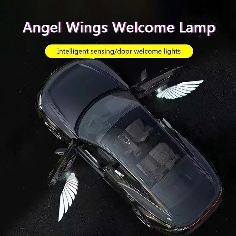 1Pair Wireless Car Angel Wings Door LED Welcome Courtesy Shadow Projector Light gallery