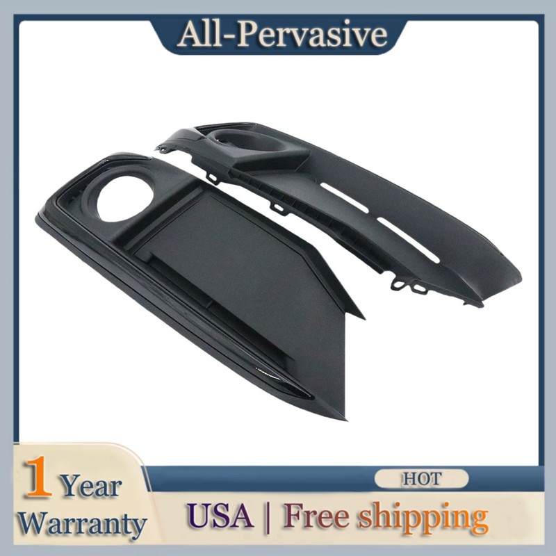 For 2019 2020 2021 Honda Civic Pair Front Bumper Fog Light Cover Black Cover Set